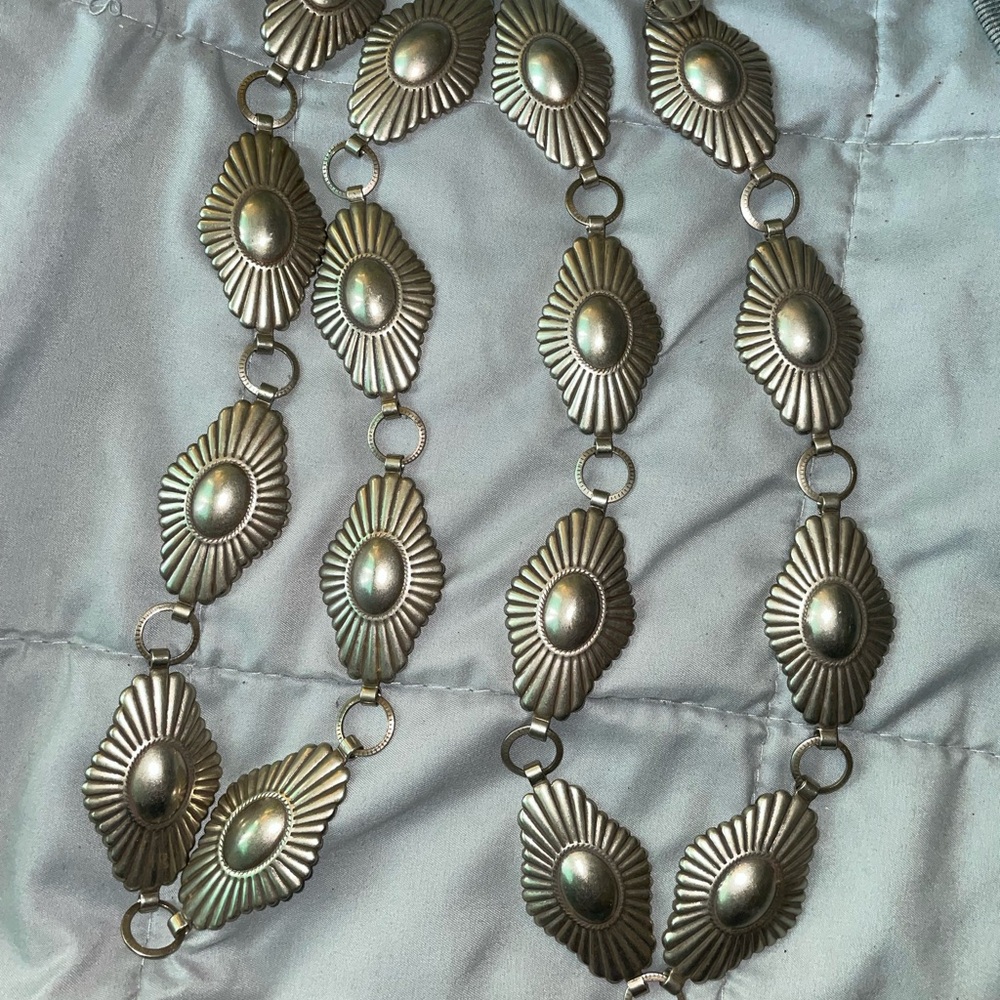 New womens elegant big concho chain link belt